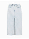 Jeans Front Split Maxi Denim H Line Skirt Light Blue - CALVIN KLEIN - BALAAN 1