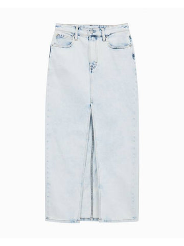 Jeans Front Split Maxi Denim H Line Skirt Light Blue - CALVIN KLEIN - BALAAN 1