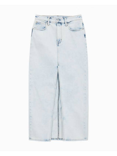 Jeans Front Split Maxi Denim H Line Skirt Light Blue - CALVIN KLEIN - BALAAN 1