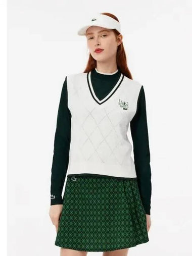 Women s Argyle Pattern Golf Vest AF2763 54N 0LP Domestic Product GQ2N24081388855 - LACOSTE - BALAAN 1