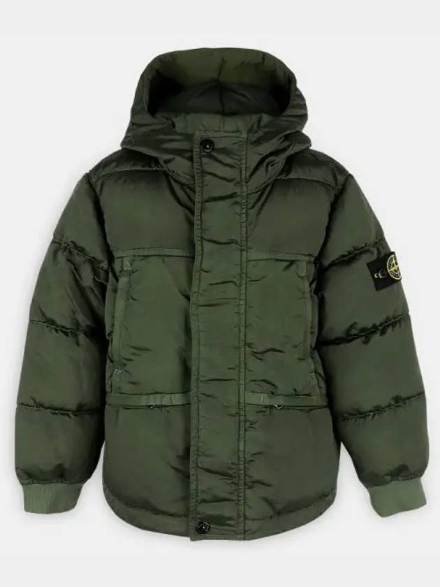 Stone Kids Waffen Patch Hooded Down Padded Jacket Khaki 771640735 V0058 271503 1101489 - MONCLER - BALAAN 1