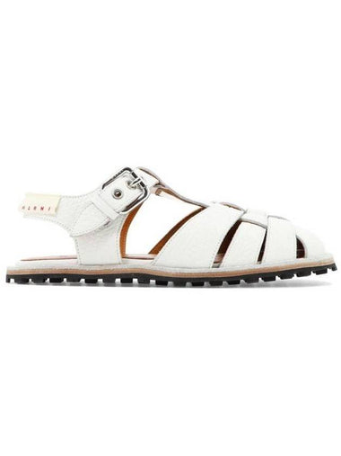 Women's Leather Fisherman Sandals White - MARNI - BALAAN 1