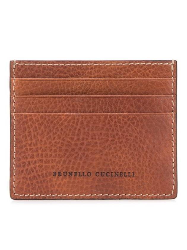 Embossed Logo Calfskin Half Wallet Brown - BRUNELLO CUCINELLI - BALAAN 1