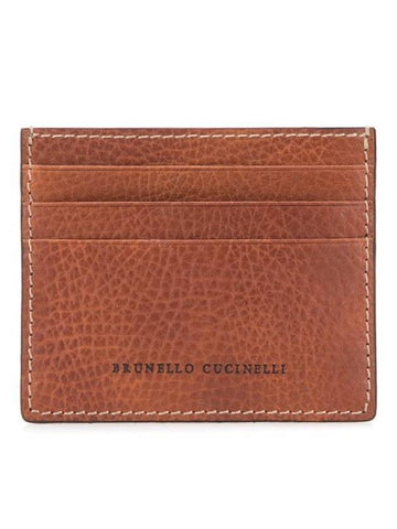 Embossed Logo Calfskin Half Wallet Brown - BRUNELLO CUCINELLI - BALAAN 1