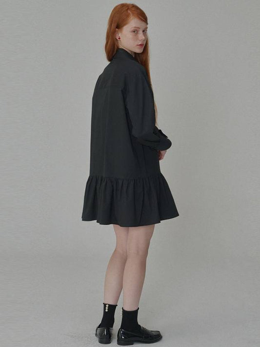 Sequential shipment on October 14 Cotton shirring mini shirt dress Black - OPENING SUNSHINE - BALAAN 2