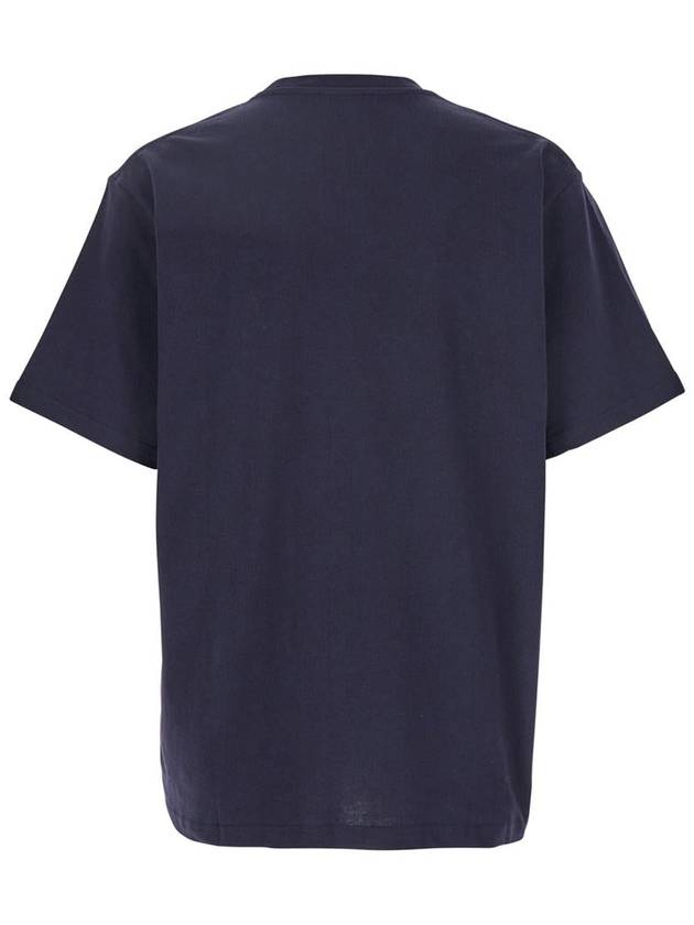 Blue Crewneck T-Shirt With Logo Embroidery On The Front In Cotton Man - JW ANDERSON - BALAAN 2