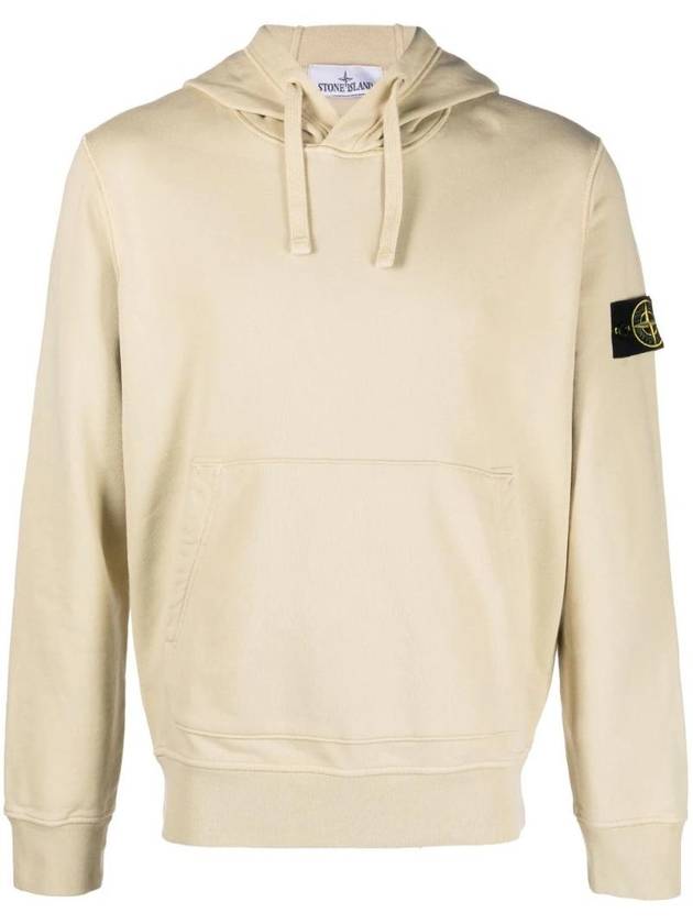 Signature Logo Patch Hoodie Ecru - STONE ISLAND - BALAAN 1