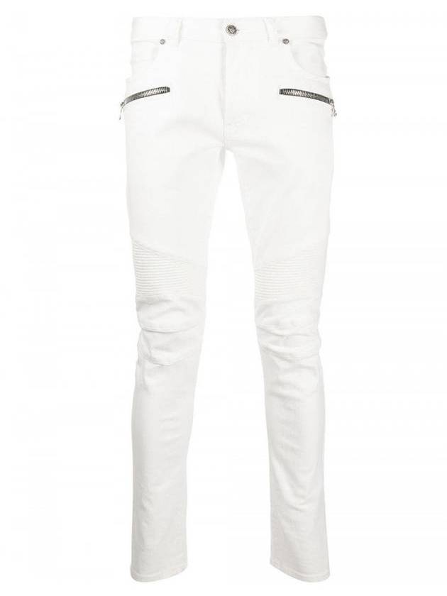 zipper straight jeans white - BALMAIN - BALAAN 1