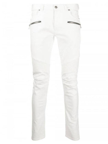 zipper straight jeans white - BALMAIN - BALAAN 1