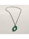 Isthme Pop Small Model Pendant Necklace Green - HERMES - BALAAN 4