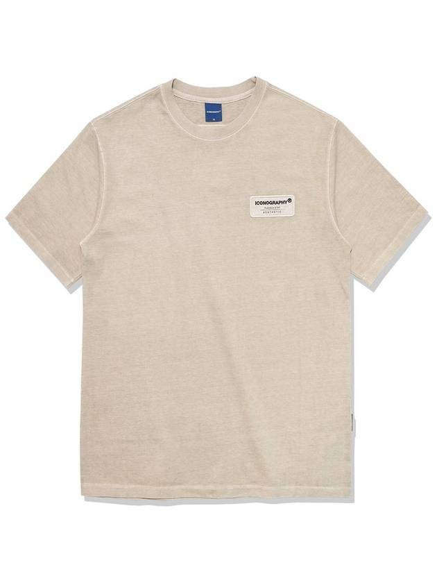 Pigment Label Artwork Short Sleeve T-Shirt Beige - ICONOGRAPHY - BALAAN 5