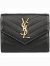 Matelasse Monogram Quilting Flap Half Wallet Black - SAINT LAURENT - BALAAN 3