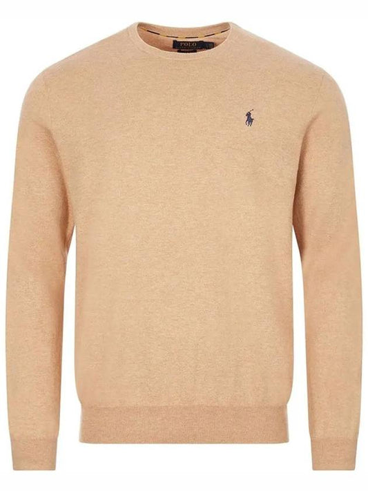 Embroidery Pony Logo Crew Neck Knit Top Camel - POLO RALPH LAUREN - BALAAN 2