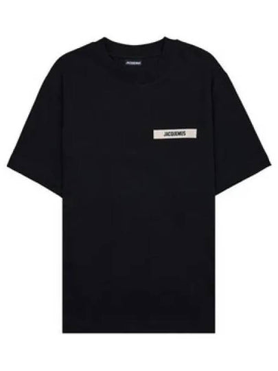 Le Gros Grain Logo Short Sleeve T-Shirt Black - JACQUEMUS - BALAAN 2