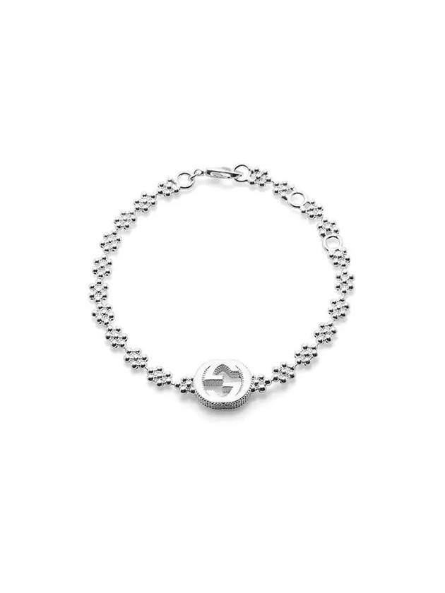 Interlocking G Flower Motif Chain Bracelet Silver YBA481687001 - GUCCI - BALAAN 2