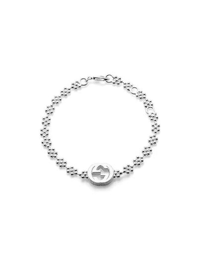 Interlocking G Flower Motif Chain Bracelet Silver YBA481687001 - GUCCI - BALAAN 2