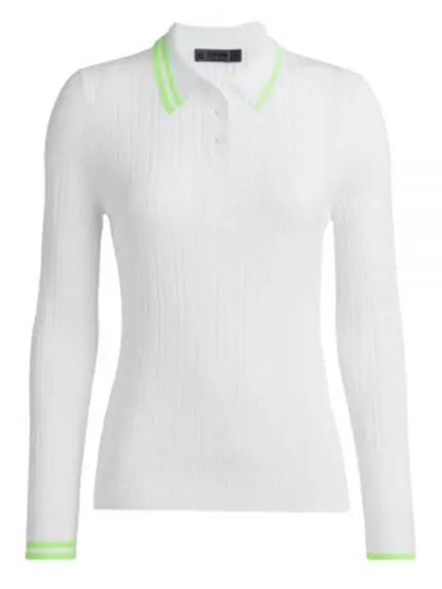 LF Golf COTTON BLEND RIBBED SWEATER POLO LF23S801 SNO Women's Cotton Blend Ribbed Sweater Polo - G/FORE - BALAAN 2