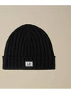 Extra Fine Merino Wool Logo Beanie Navy - CP COMPANY - BALAAN 2