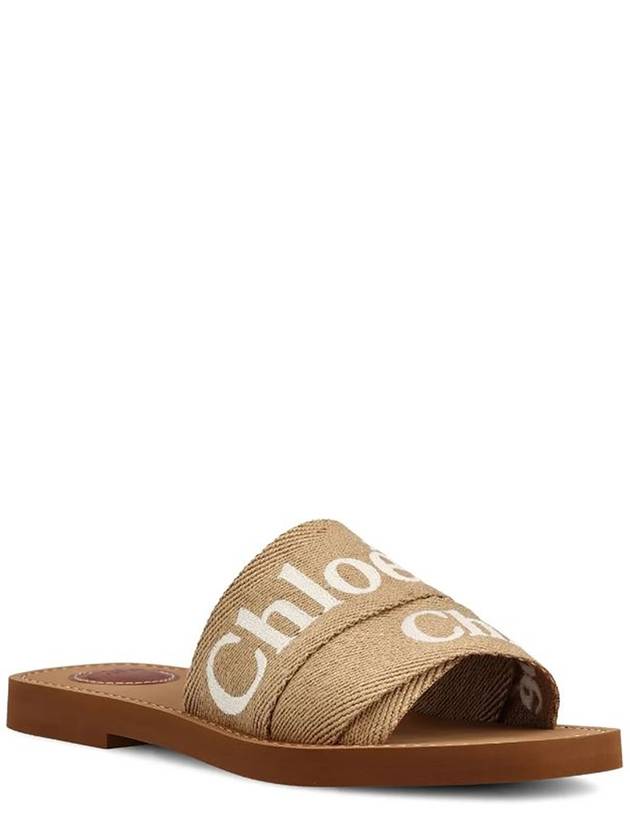 Woody Logo Canvas Strap Flat Mule Beige - CHLOE - BALAAN 4