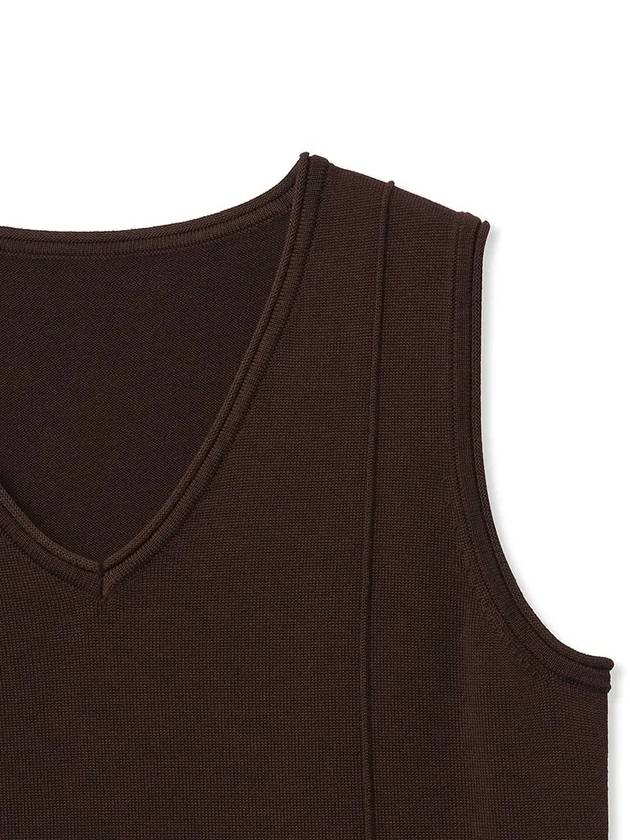 Pintuck Knit Vest Brown - NOIRER FOR WOMEN - BALAAN 6