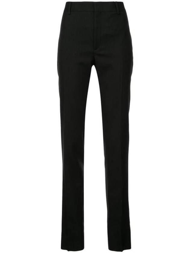 Gabardine Virgin Wool Straight Pants Black - SAINT LAURENT - BALAAN 2