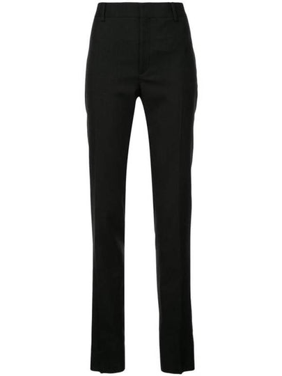 Gabardine Virgin Wool Straight Pants Black - SAINT LAURENT - BALAAN 2