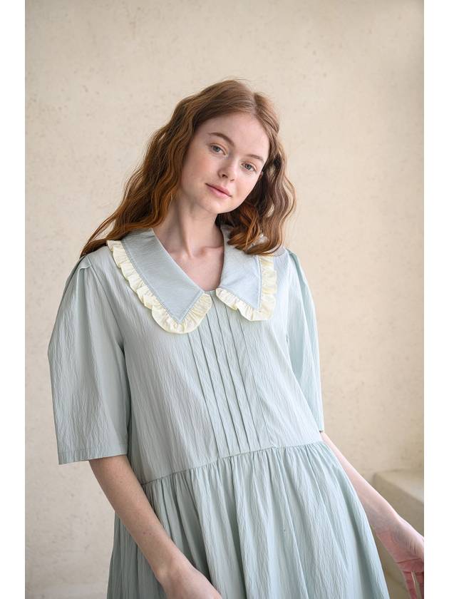 Kaisienne puff sleeve pintuck frill dress_sky blue - CAHIERS - BALAAN 6