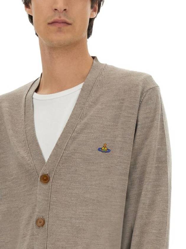 Embroidery Logo Fine Wool Cardigan Grey - VIVIENNE WESTWOOD - BALAAN 5