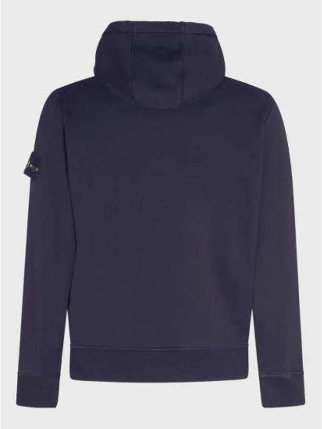 Logo Patch Drawstring Hoodie Navy - STONE ISLAND - BALAAN 3