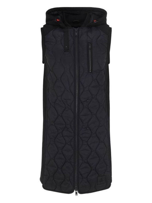 Halsey Quilted Long Vest Black - MOOSE KNUCKLES - BALAAN 1