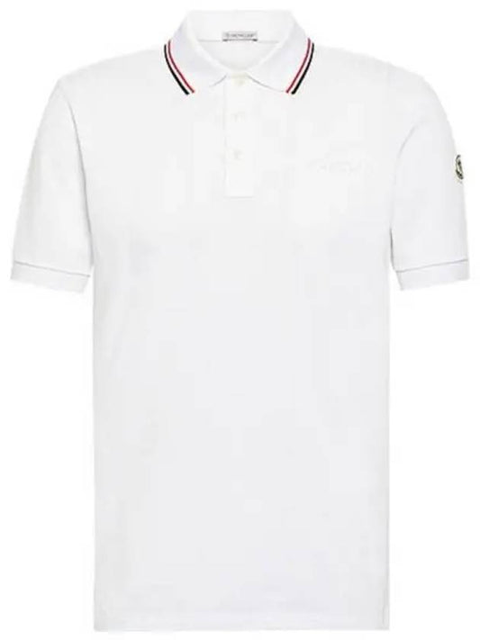 8A00006 84556 002 Chest patch neckline polo t shirt off white men s TJ 270491 - MONCLER - BALAAN 1