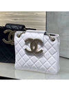 CC Big Logo Small Cross Shoulder Two Way Bag White AS4596 - CHANEL - BALAAN 5