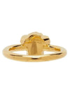 Goldtone breath logo engraved Medusa face ring - VERSACE - BALAAN 4