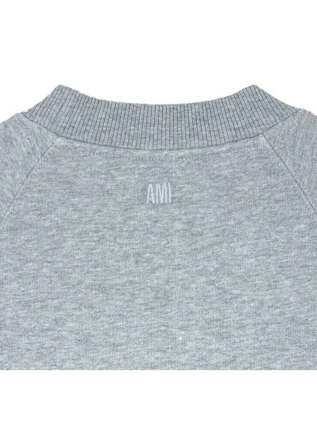 Cotton Heart Logo Sweatshirt Grey - AMI - BALAAN 5