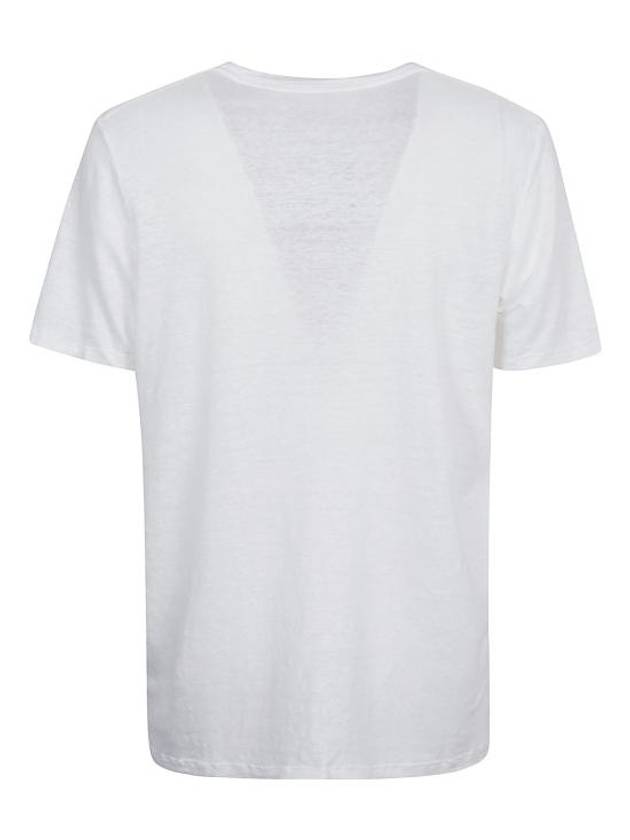 Karman Logo Print Linen Short Sleeve T-Shirt White - ISABEL MARANT - BALAAN 4