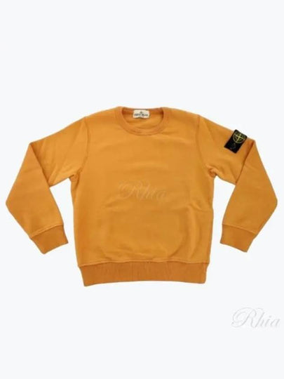 Kids Organic Cotton Fleece Sweatshirt Yellow - STONE ISLAND - BALAAN 2