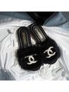 shirring lambskin mule sandals black - CHANEL - BALAAN.