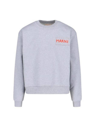 Dripping Flower Loopback Jersey Sweatshirt Gray - MARNI - BALAAN 1