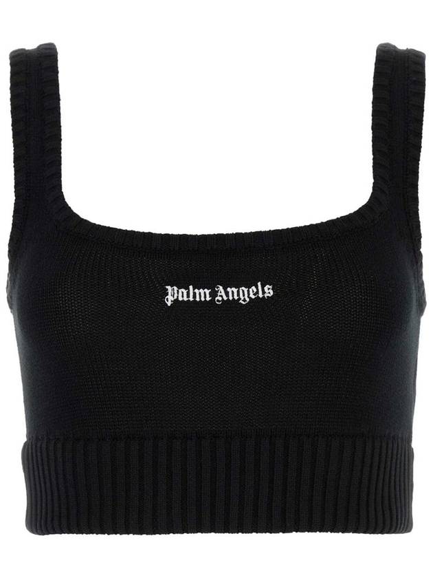 embroidered logo knit tank top PWHT016S24KNI0011003 - PALM ANGELS - BALAAN 2