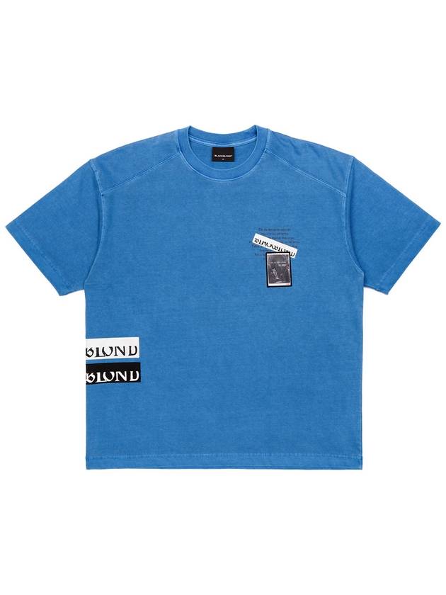 Chaos Patch Pigment Short Sleeve T-Shirt Ocean Blue - BLACKBLOND - BALAAN 3