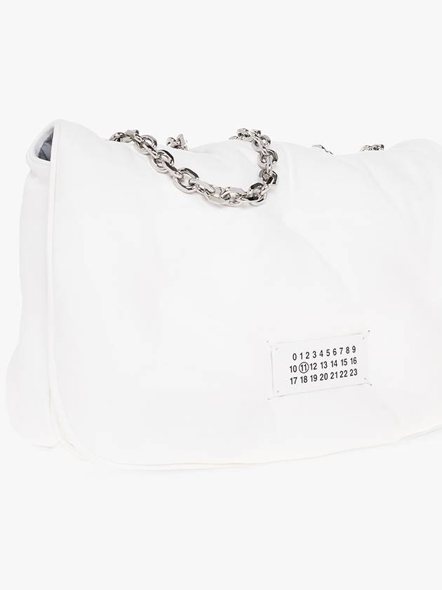 Glam Slam Puffer Leather Chain Shoulder Bag White - MAISON MARGIELA - BALAAN 5