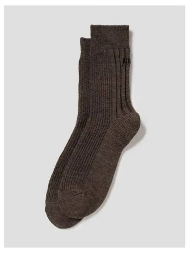 Logo embroidery wool socks brown domestic product GM0024090686854 - JUUN.J - BALAAN 1