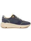 White Star Print Nylon Low Top Sneakers Dark Blue - GOLDEN GOOSE - BALAAN 5