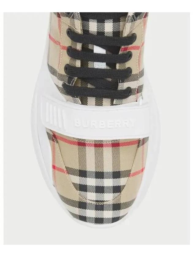 Vintage Check And Leather Sneakers White Archive Beige - BURBERRY - BALAAN 4