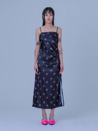 Ribbon Shirring Long Dress Black - DILETTANTISME - BALAAN 2