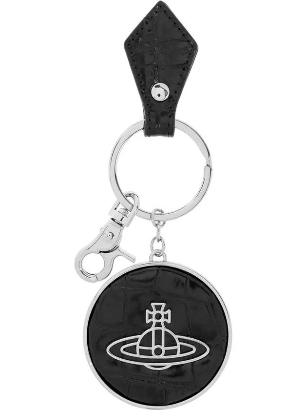 ORB Logo Charm Crocodile Skin Metal Key Ring Black - VIVIENNE WESTWOOD - BALAAN 3