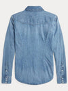 Women's Denim Western Long Sleeve Shirt Blue - POLO RALPH LAUREN - BALAAN 3