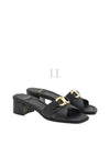 Gancini Ornament Slide Sandal Heels Black - SALVATORE FERRAGAMO - BALAAN 2