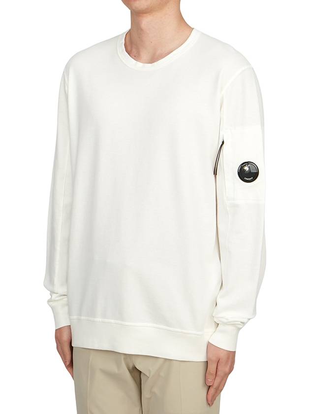 Light Fleece Sweatshirt White - CP COMPANY - BALAAN 3