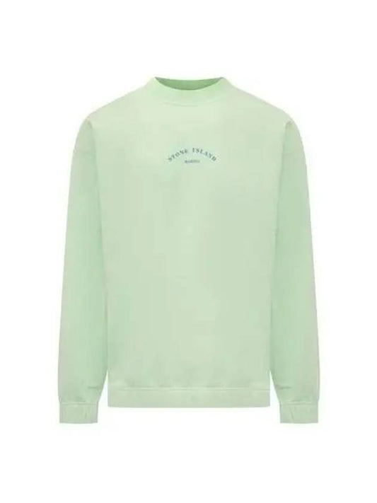 Marina Cotton Nylon Terry Fleece Crewneck Sweatshirt Green - STONE ISLAND - BALAAN 2